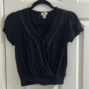 Black Short-sleeve Blouse